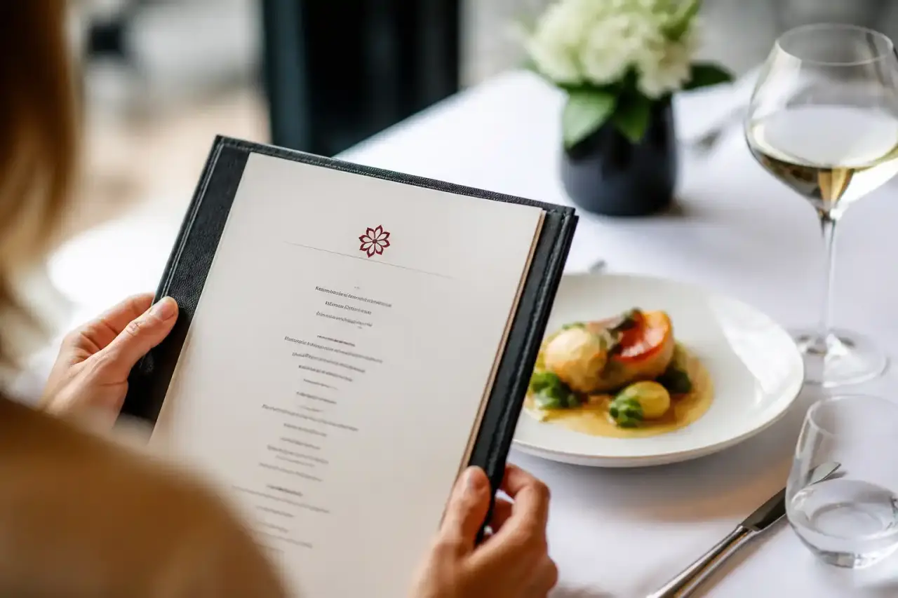 Assiette gastronomique étoilée en clair-obscur
