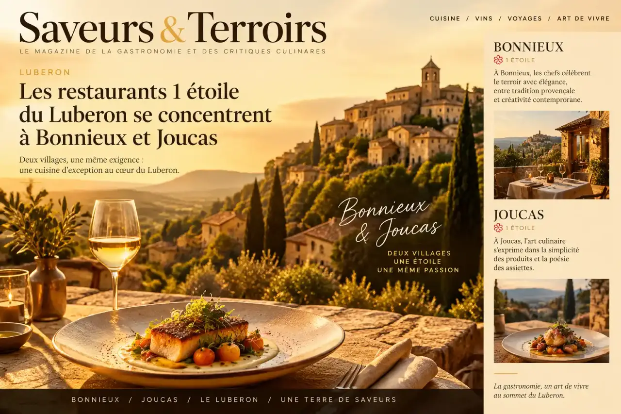 Les restaurants 1 étoile du Luberon se concentrent à Bonnieux et Joucas