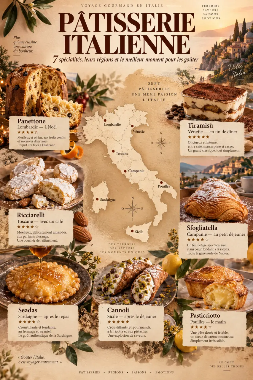Pâtisserie italienne : 7 spécialités, leurs régions et le meilleur moment pour les goûter