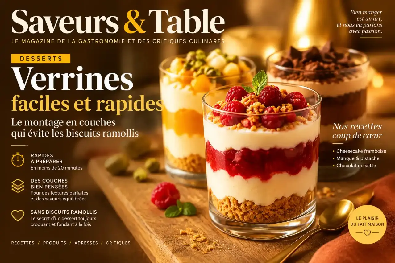 Desserts verrines faciles et rapides : le montage en couches qui évite les biscuits ramollis